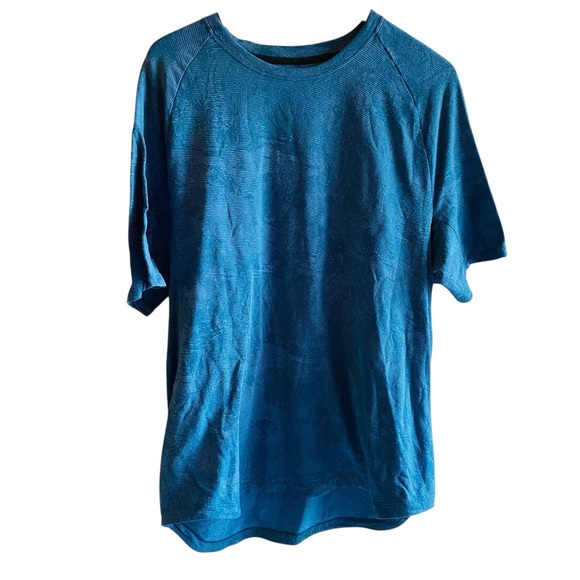 Lululemon Drysense Training Shirt Marble Map Jacquard Blue Borealis Soft Denim - Picture 3 of 7